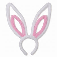 Jumbo Bunny Ears Headband - White and Pink Easter Accessory