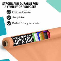 40 In. x 100 Ft. Peach Table Roll | Case of 6