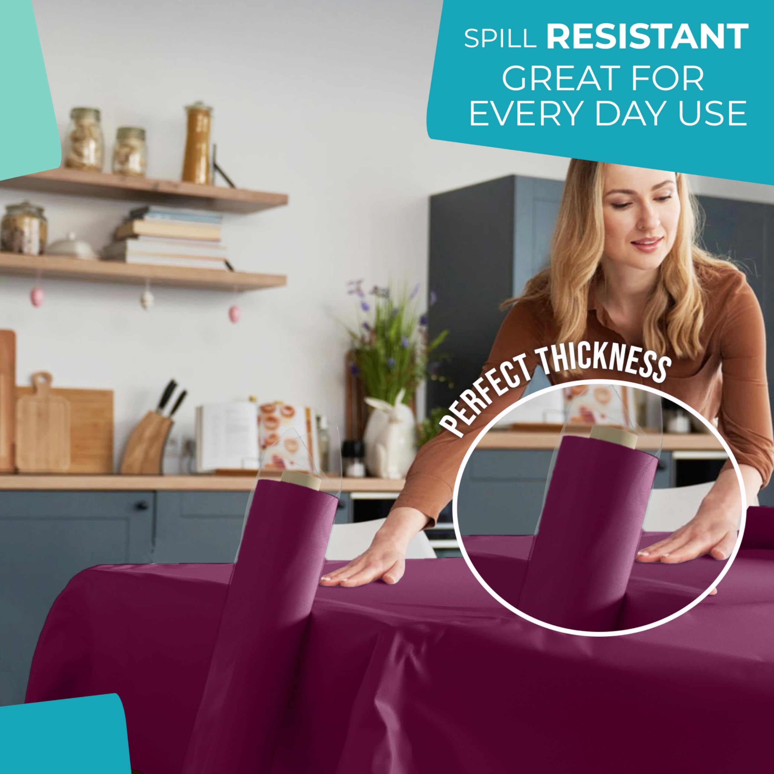 40 In. x 100 Ft. Plum Plastic Table Roll | Case of 6