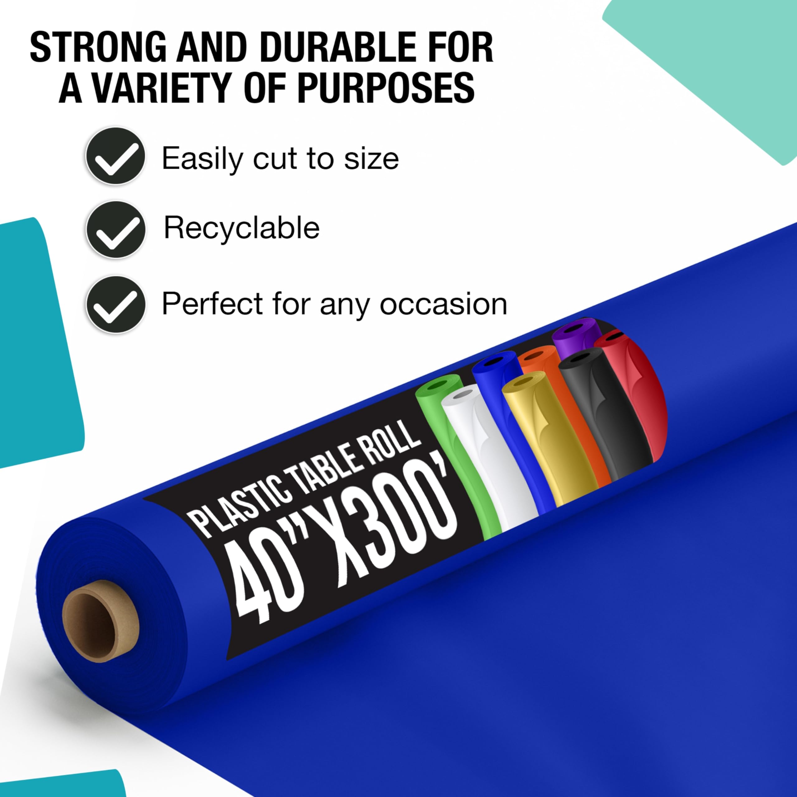 Unleashed - 40 In. x 300 Ft. Premium Dark Blue Table Roll