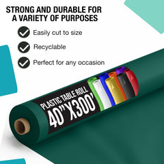 40 In. x 300 Ft. Premium Dark Green Table Roll | Case of 4