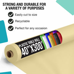 40 In. x 300 Ft. Premium Light Yellow Table Roll | Case of 4
