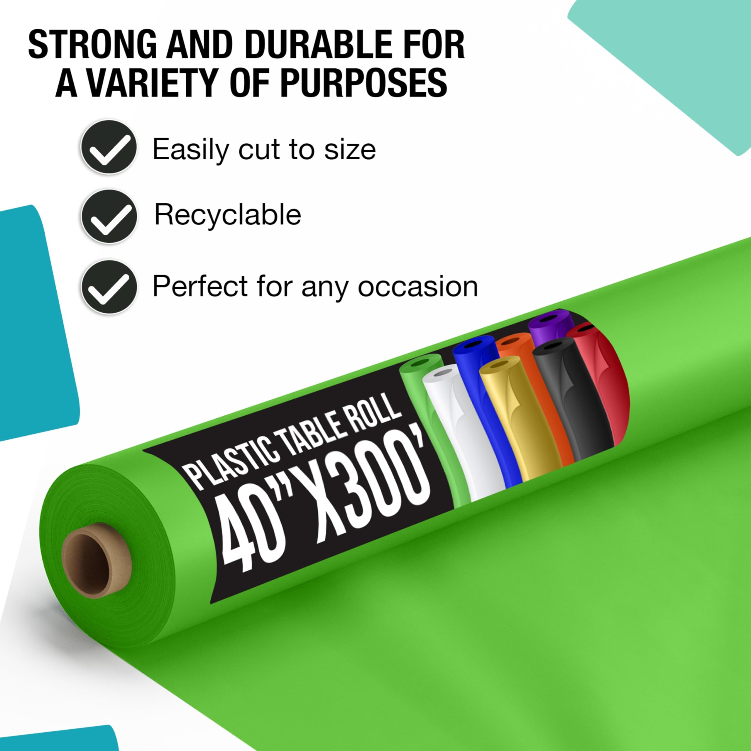 Unleashed - 40 In. x 300 Ft. Premium Lime Green Table Roll