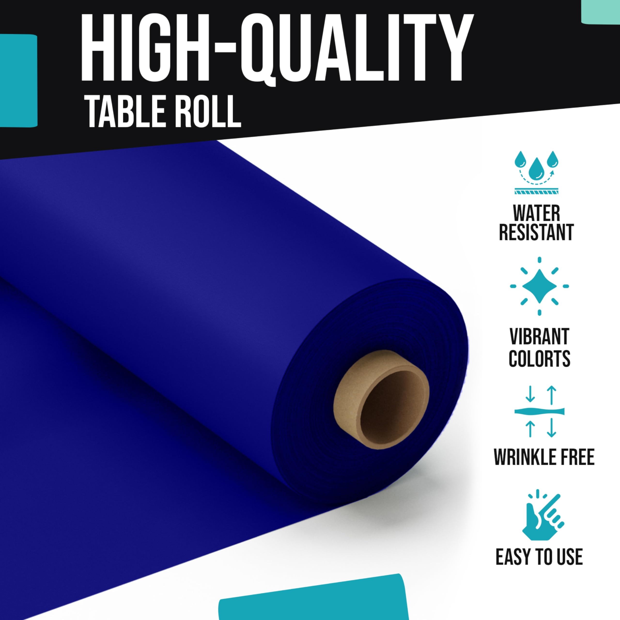 40 In. x 300 Ft. Premium Navy Blue Table Roll | Case of 4