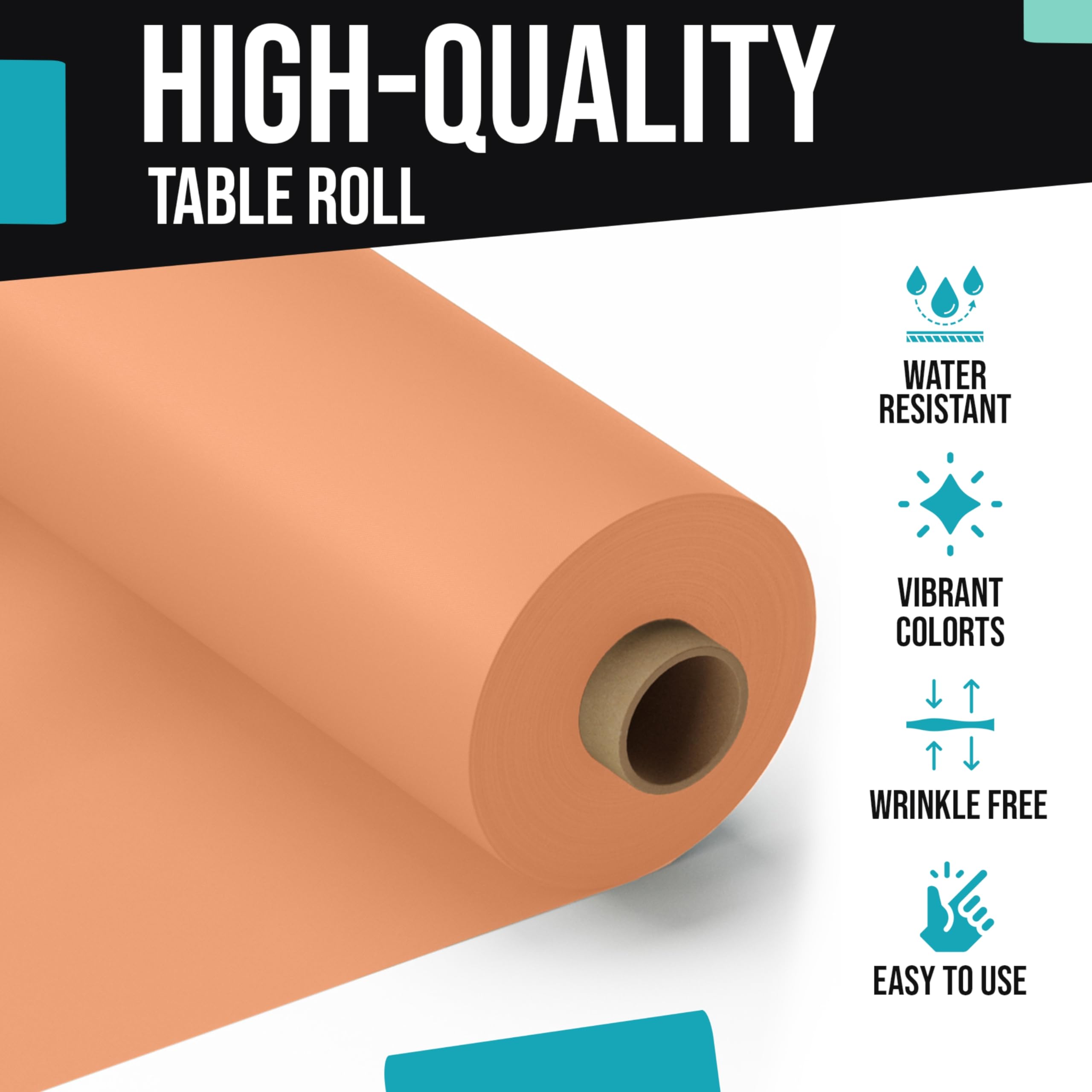 40 In. x 300 Ft. Premium Peach Table Roll | Case of 4