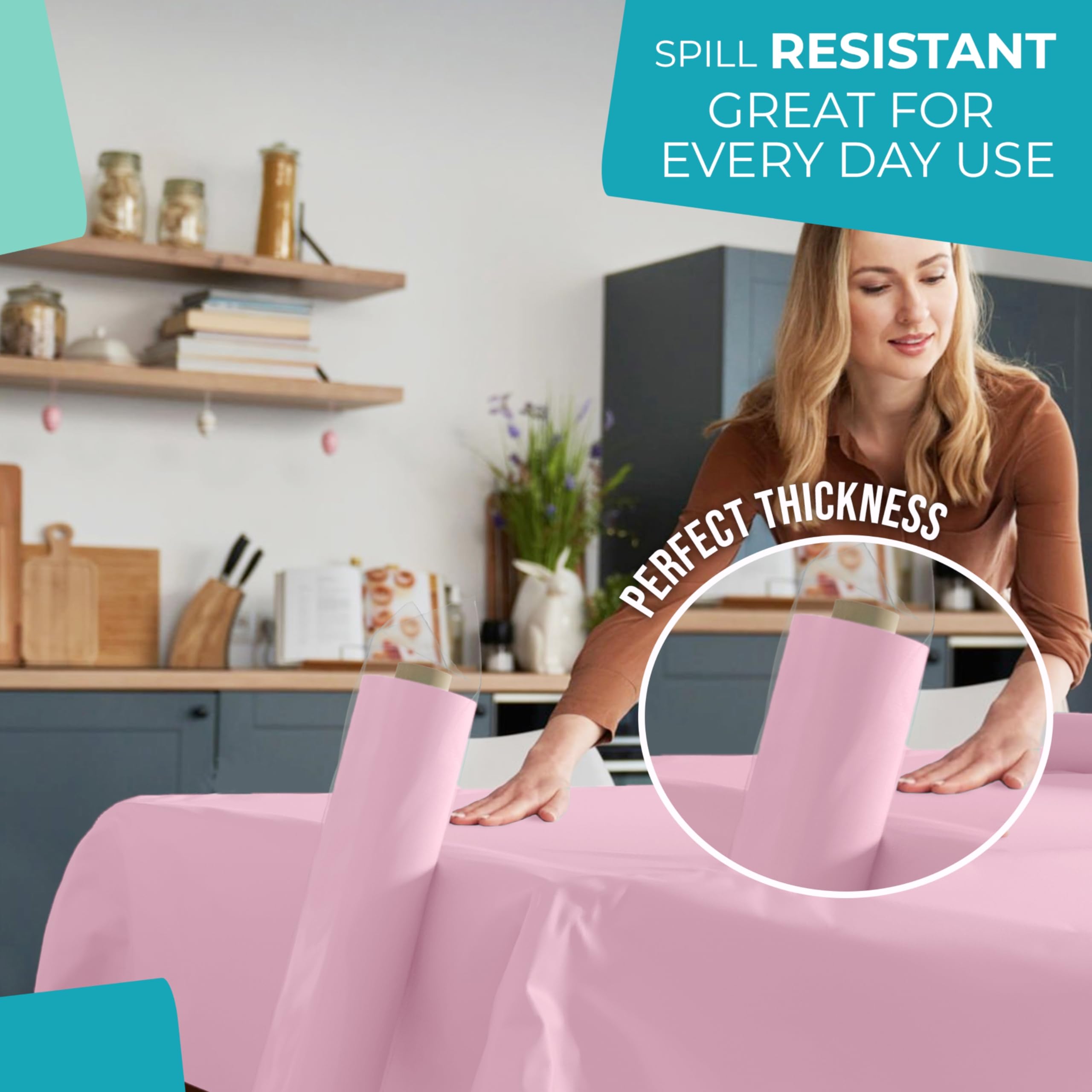 40 In. x 300 Ft. Premium Pink Table Roll | Case of 4