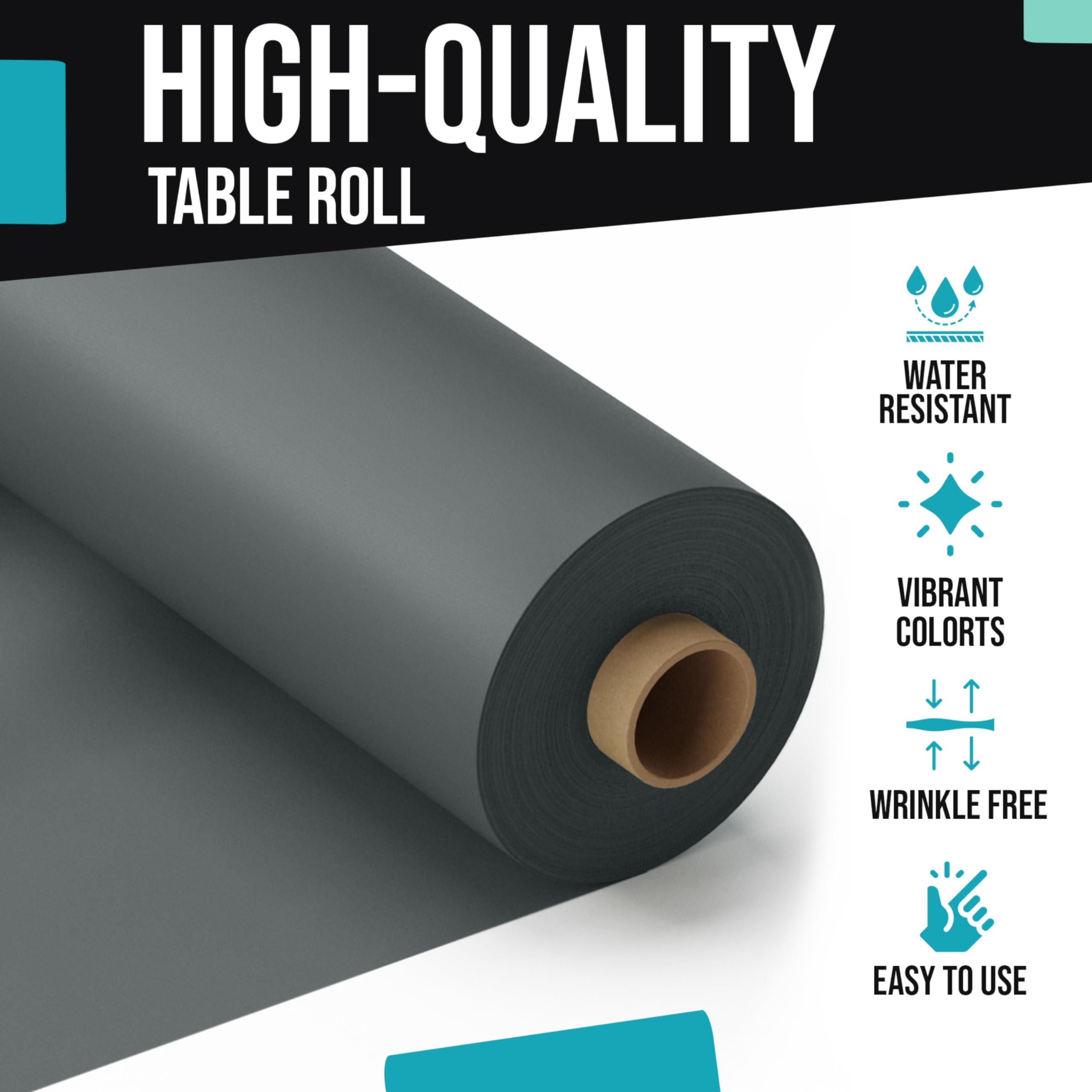 40 In. x 300 Ft. Premium Silver Table Roll | Case of 4