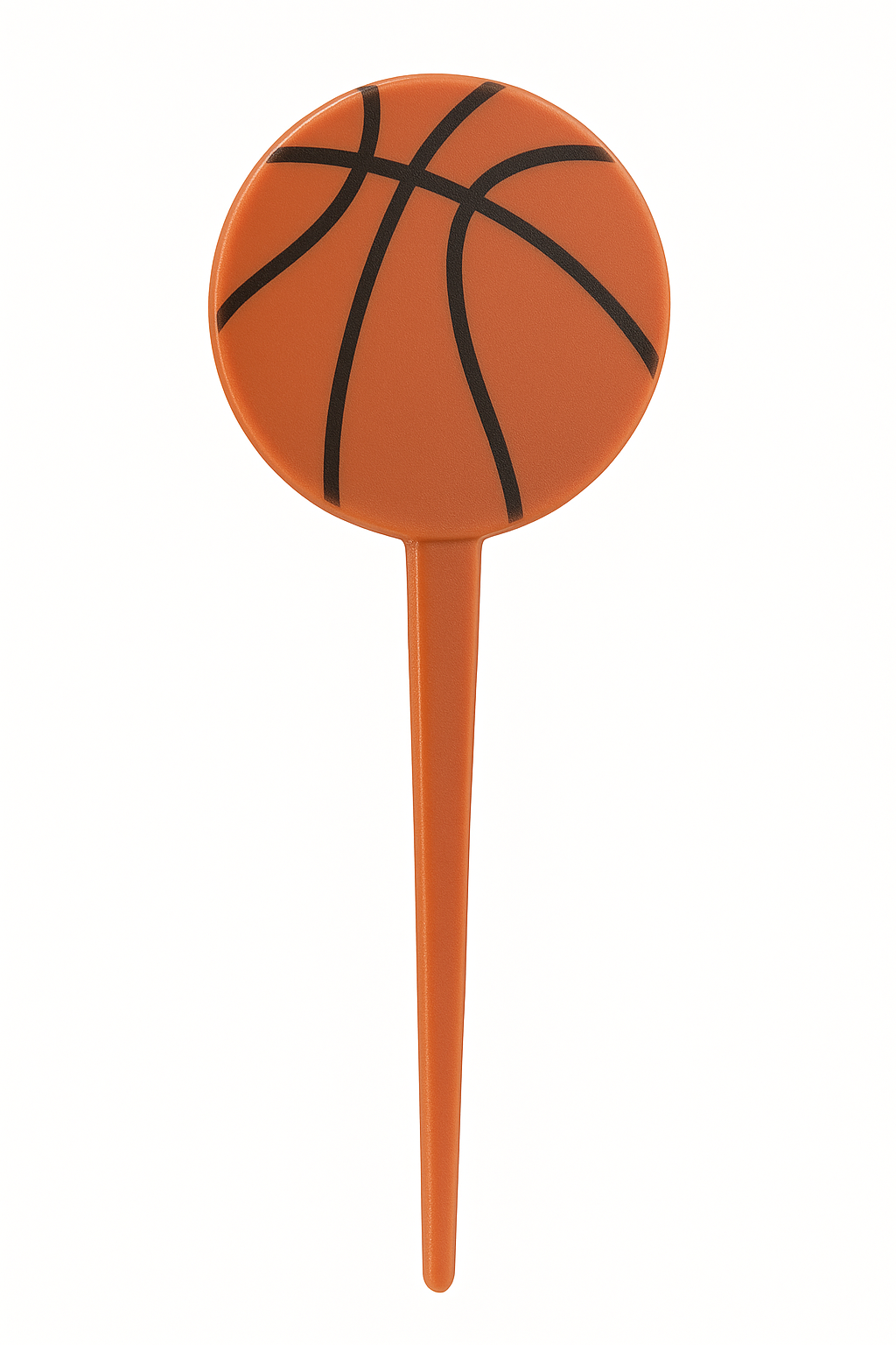 Basketball Party Picks - 3" Orange Plastic Toppers, 36 Pack