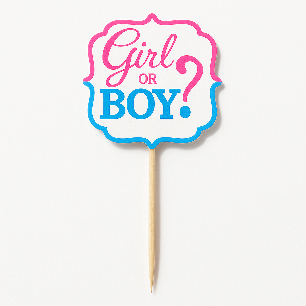 Gender Reveal Party Picks - Boy or Girl? (Pack of 24)