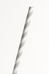 Silver Paper Straws - Elegant Solid Color Drinking Straws