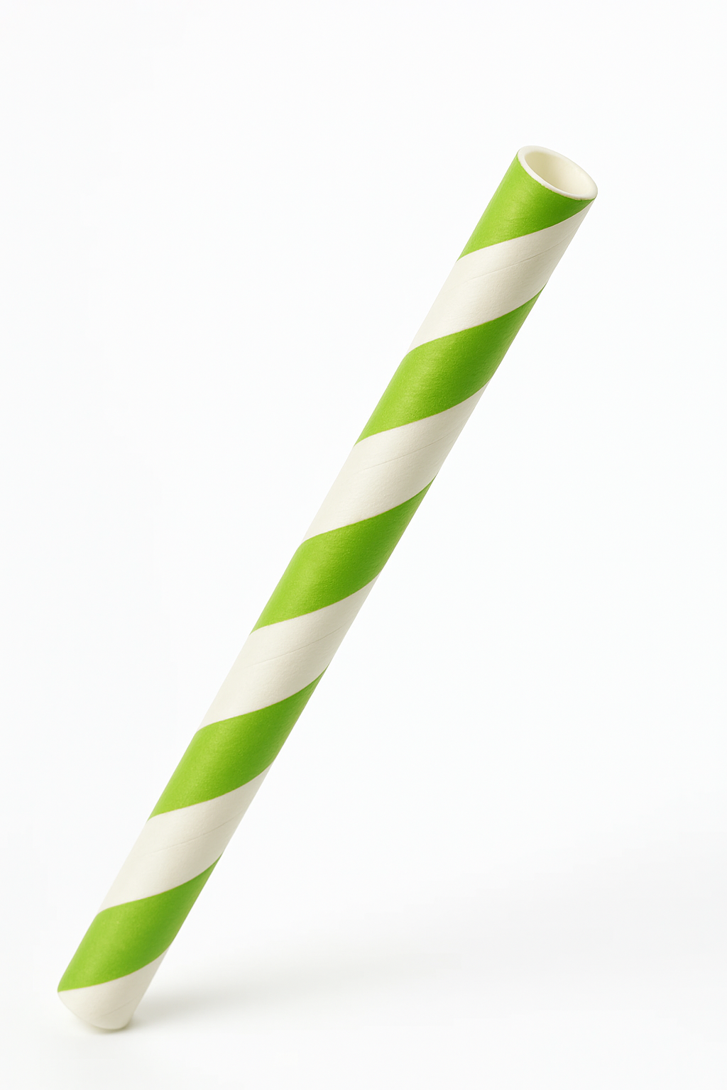 Kiwi Green Striped Paper Straws