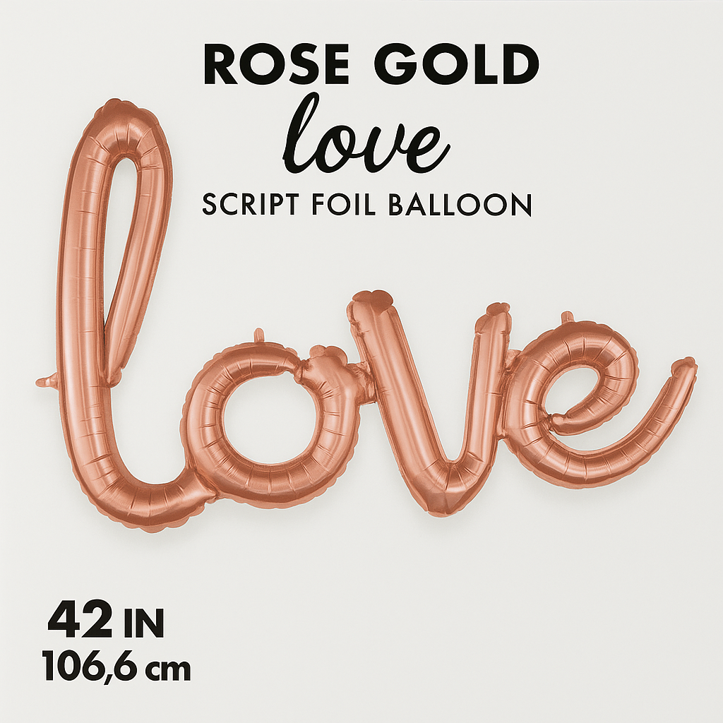 Rose Gold Love Script Foil Balloon