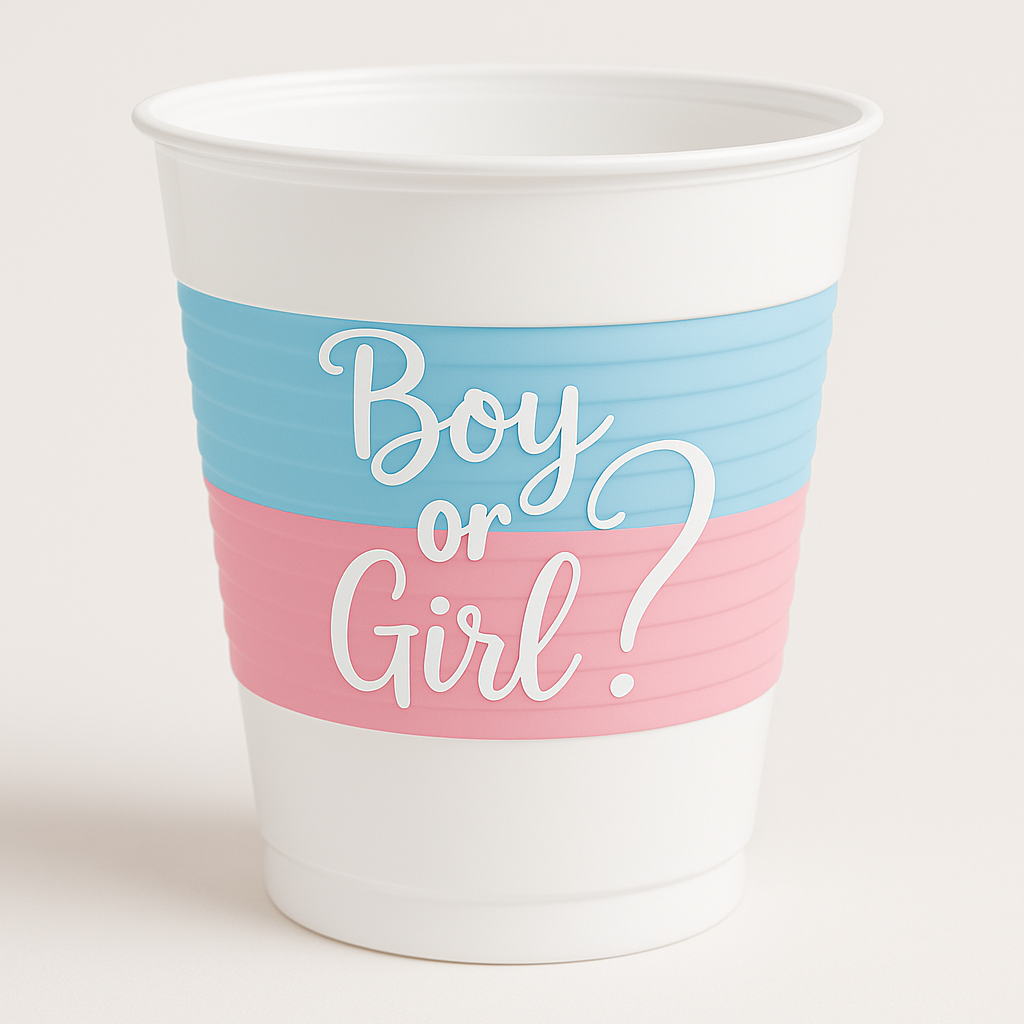 "Boy or Girl?" 16oz Gender Reveal Party Cups