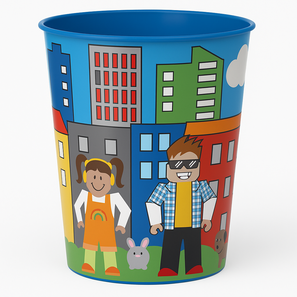 Party Town Reusable Favor Cup, 16 oz - Colorful City Design