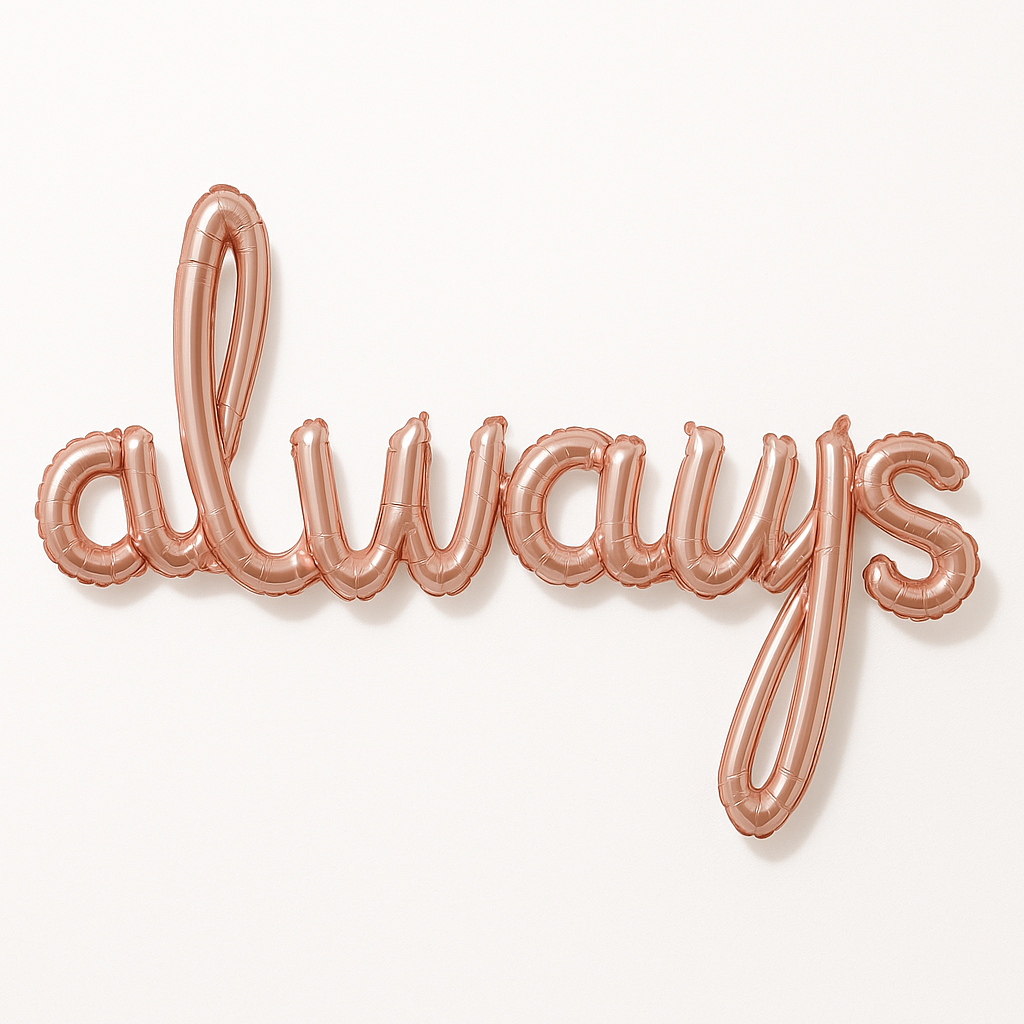 Rose Gold Script "Always" Foil Balloon