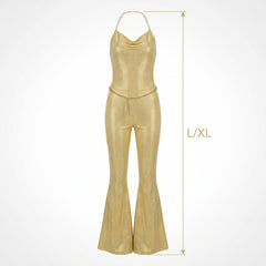 Glamorous Gold Metallic Disco Jumpsuit - L/XL
