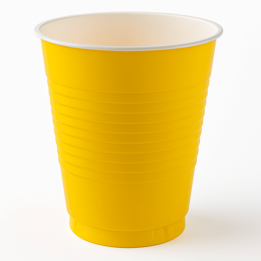 Vibrant Yellow Plastic Cups - 18 oz