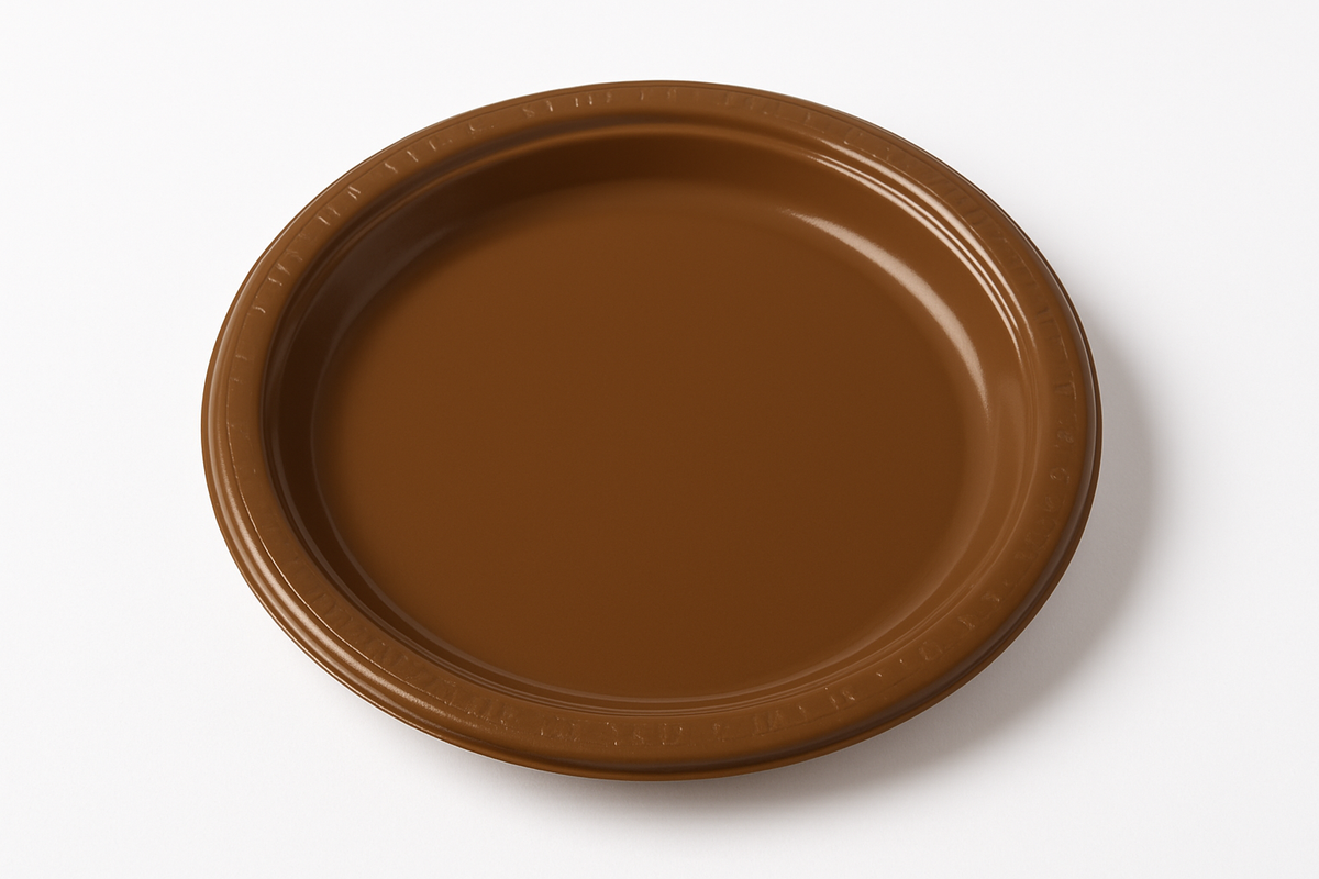 Chocolate Brown 7" Plastic Appetizer/Dessert Plates - 20 Count