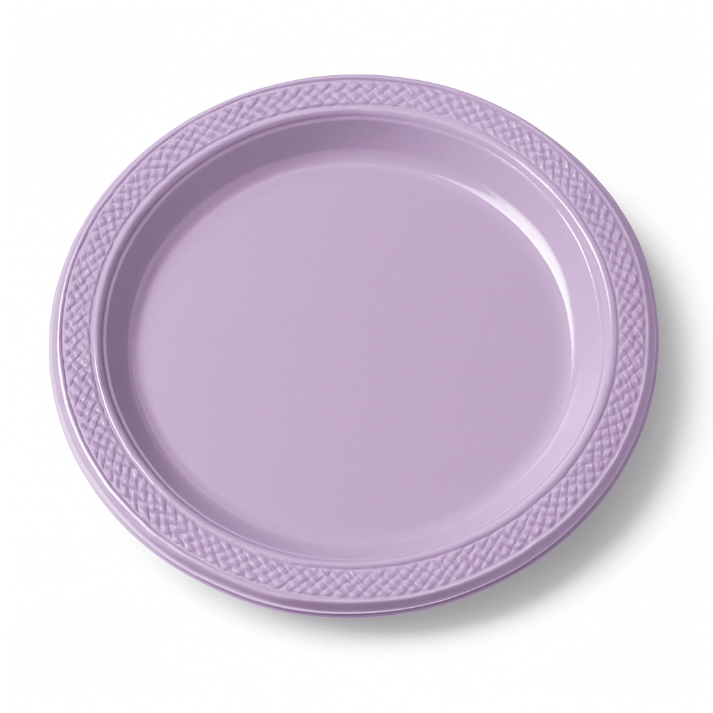 Lavender 9" Round Plastic Plates - 20 Count