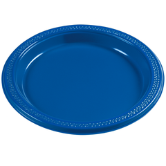 Royal Blue 9‚Äù Round Plastic Plates - 20 Pack