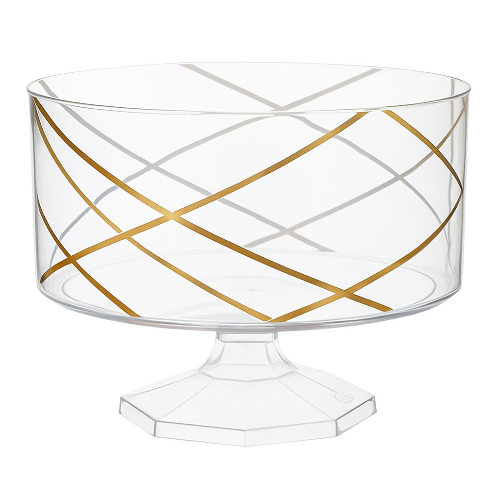 Small Gold Moroccan Plastic Trifle Container - 40 oz Decorative Bowl