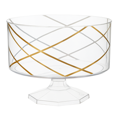 Small Gold Moroccan Plastic Trifle Container - 40 oz Decorative Bowl