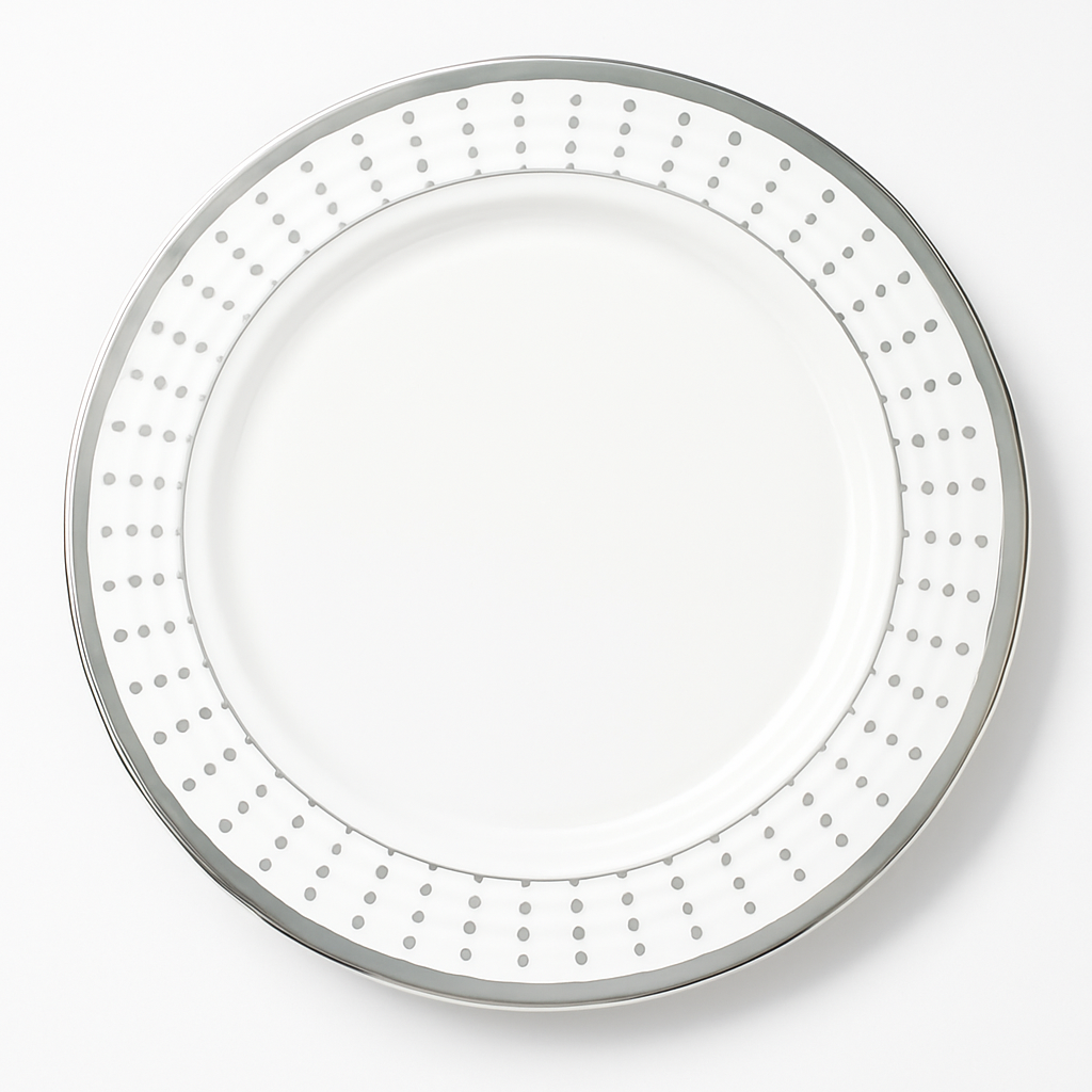 Premium Silver Dotted Dessert Plates - 7.5" (20-Pack)