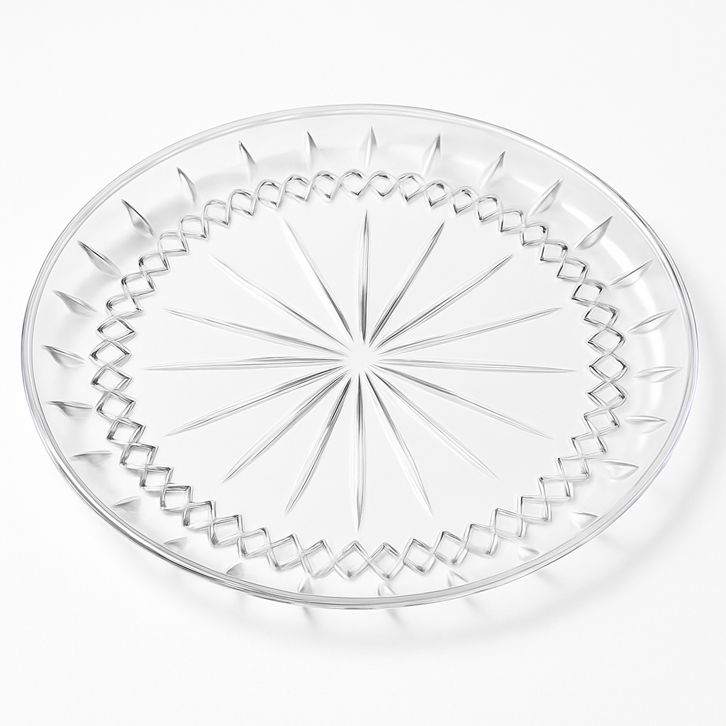 Crystal-Cut Acrylic Serving Tray, 10-Inch, Clear