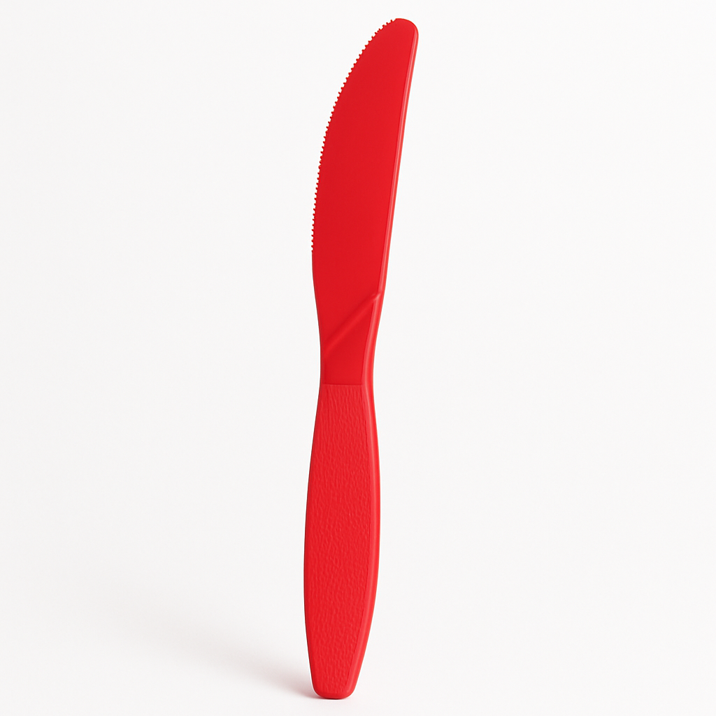 Vibrant Red Plastic Knives - 16 Count