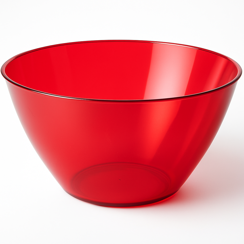 Apple Red 5QT Plastic Serving Bowl - 11" Durable Design