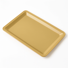 Elegant Gold Rectangle Plastic Serving Tray - 9" x 14.25"