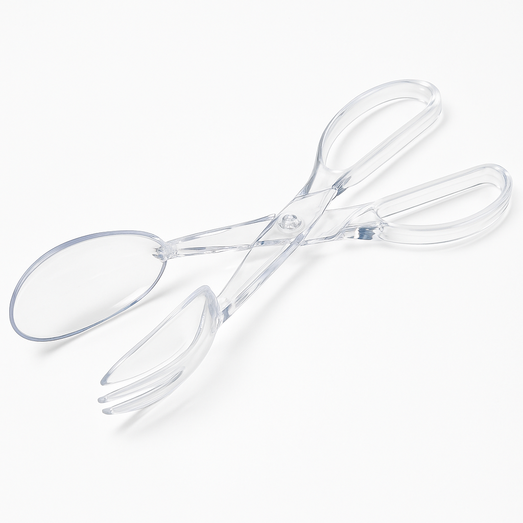 Clear Scissor Tongs - 12" Plastic Serveware
