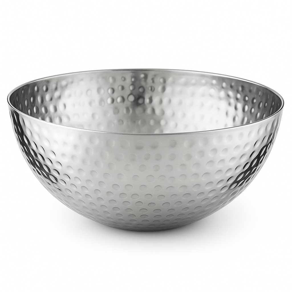Elegant 10.75" Hammered Stainless Steel Serving Bowl