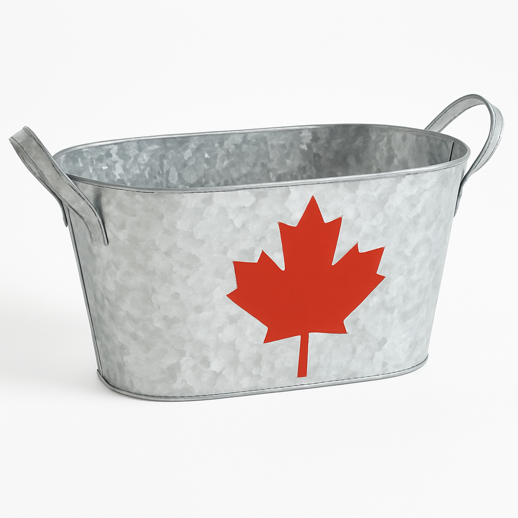Canada Day Galvanized Metal Bucket