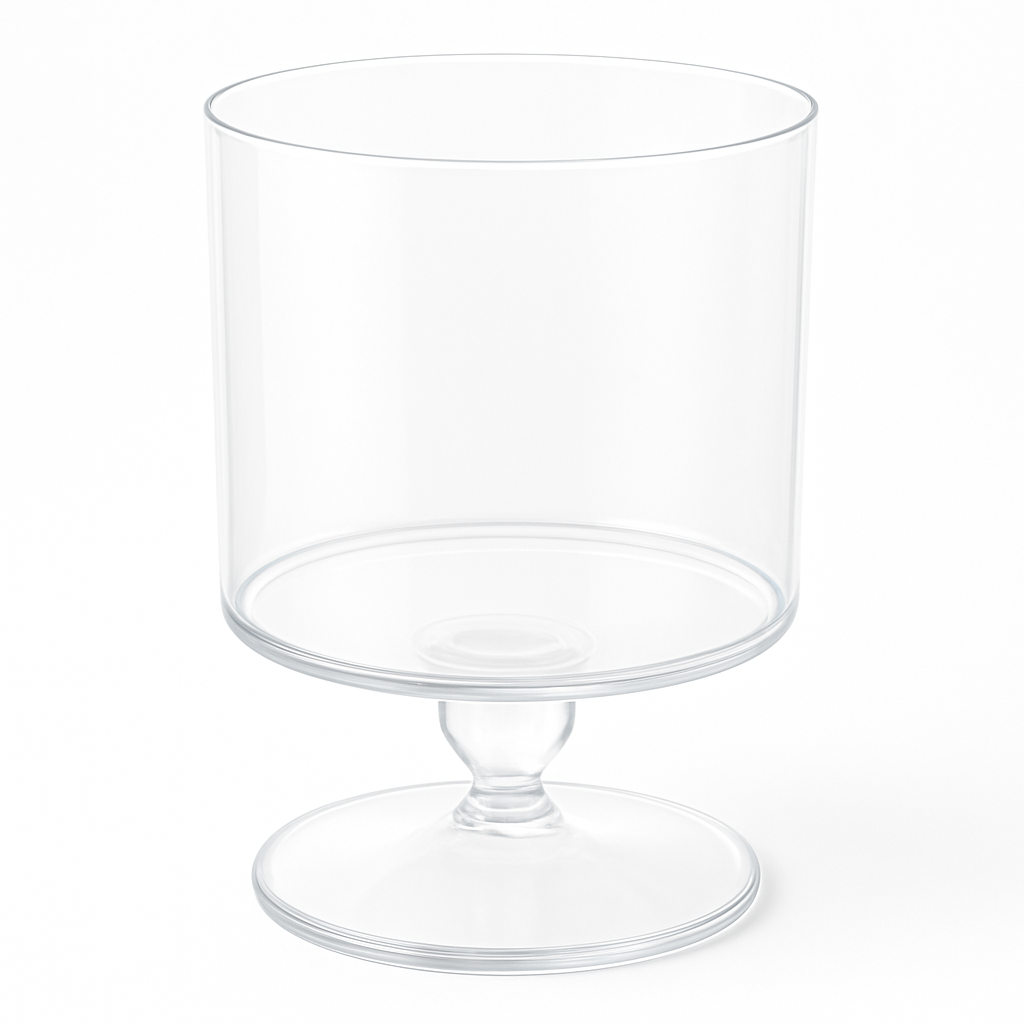 Clear Plastic Cylinder Jar with Pedestal, 48oz Capacity