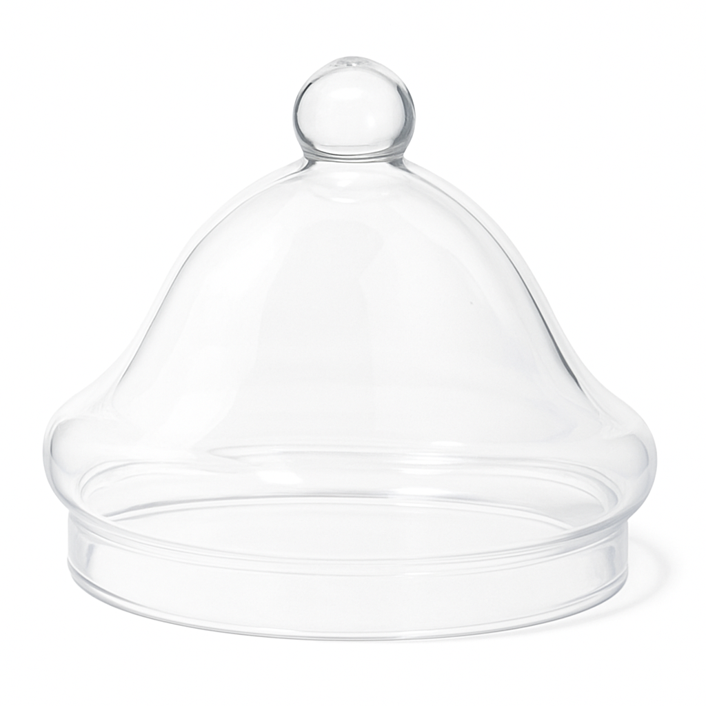 Clear Bell-Shaped Plastic Apothecary Lid, 5-Inch