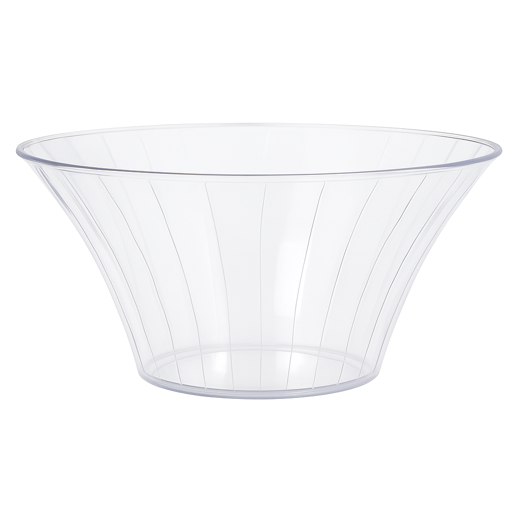 Medium Flared Clear Plastic Serving Bowl - 30 oz