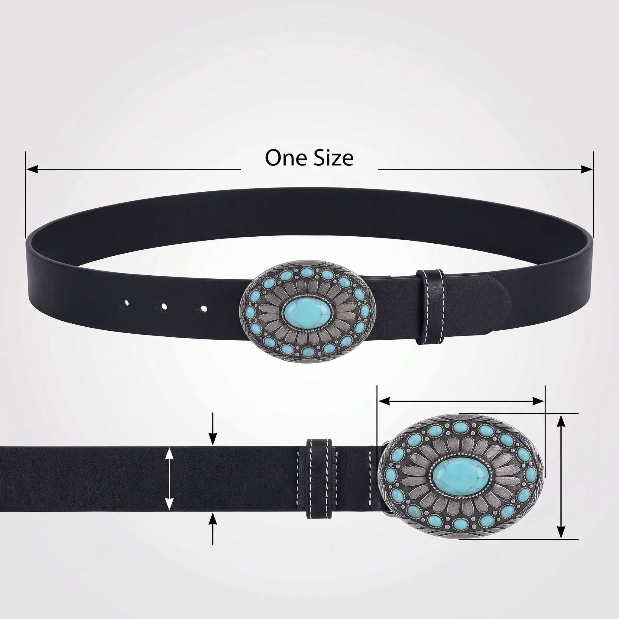 Western Turquoise Belt - Faux Leather Costume Accessory