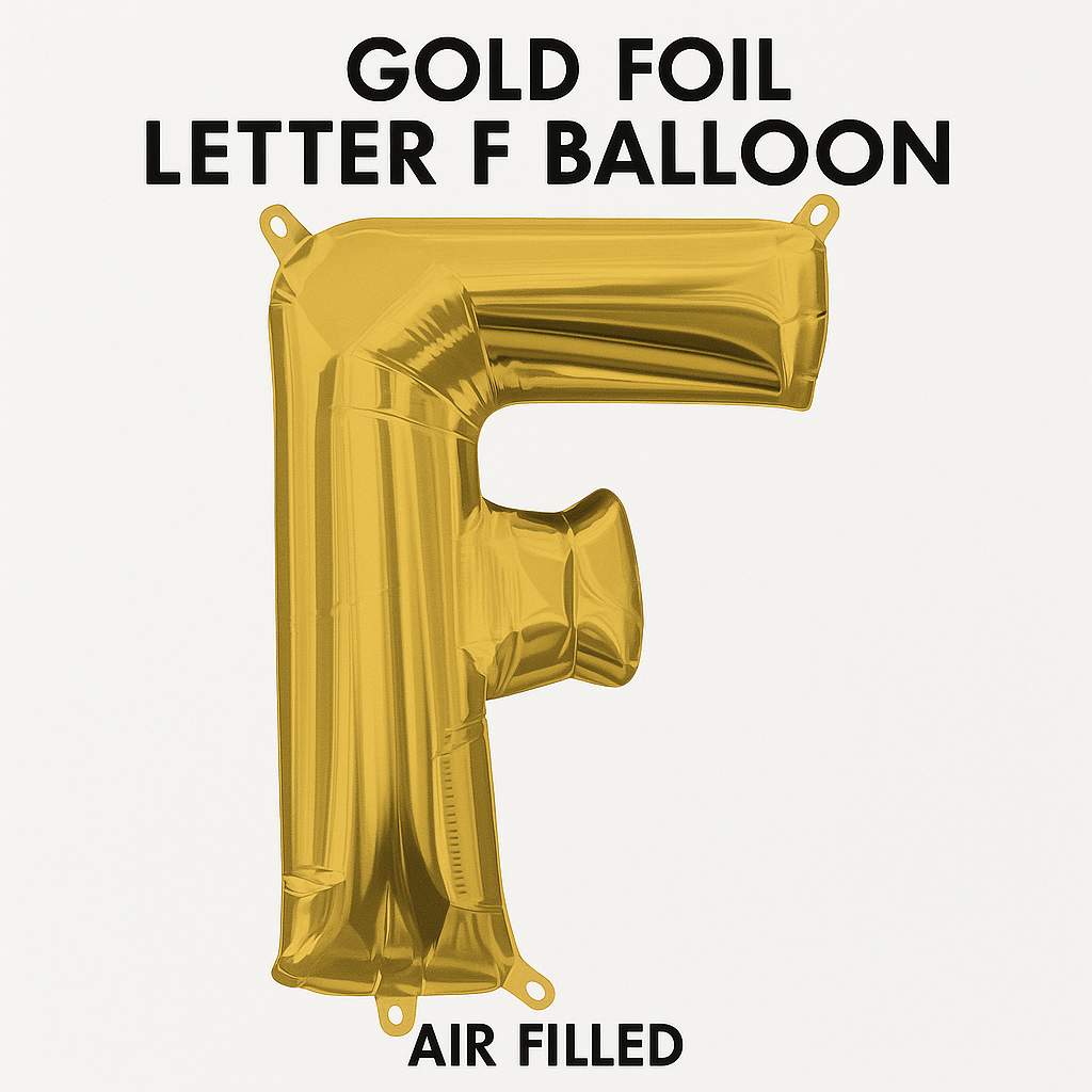 Gold Foil Letter "F" Balloon - Air Filled