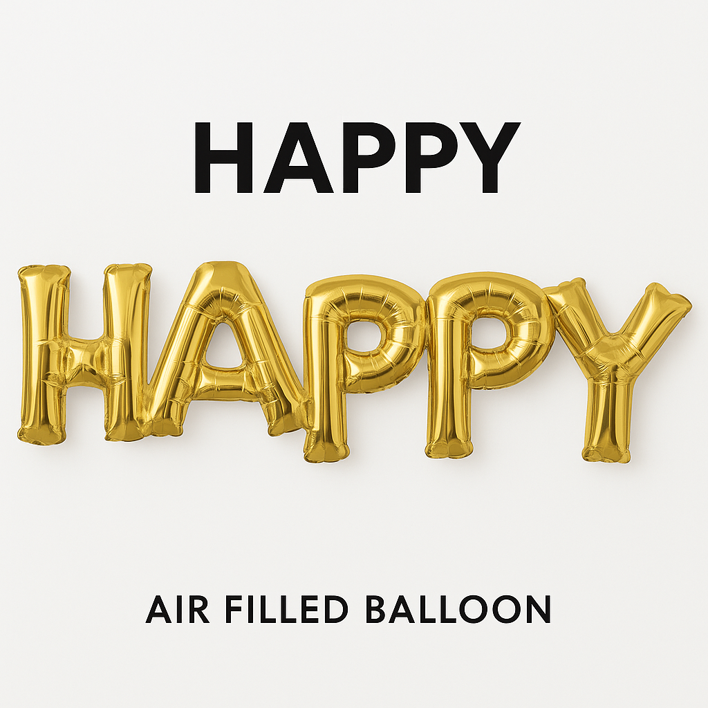 Gold Foil "HAPPY" Air Filled Balloon