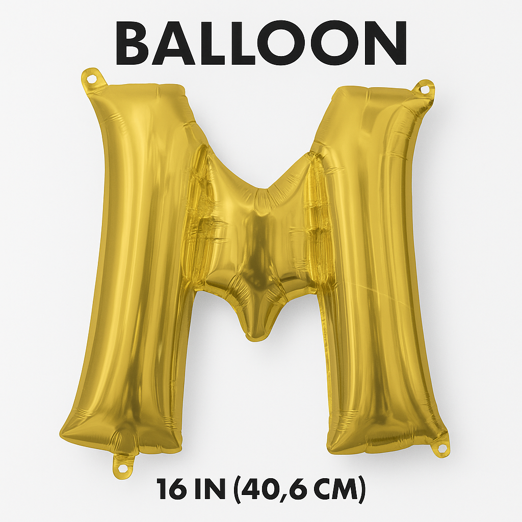 Gold Metallic Letter "M" Foil Balloon