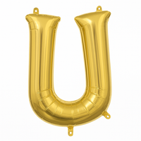 Gold Foil Air-Filled Letter "U" Balloon