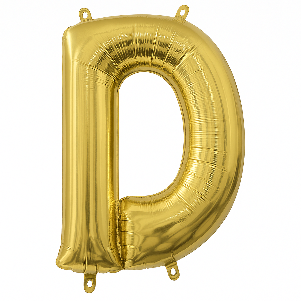 Gold Foil Air-Filled Letter "D" Balloon