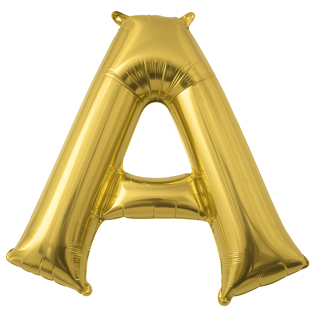 Gold Letter "A" Foil Balloon - Air Filled