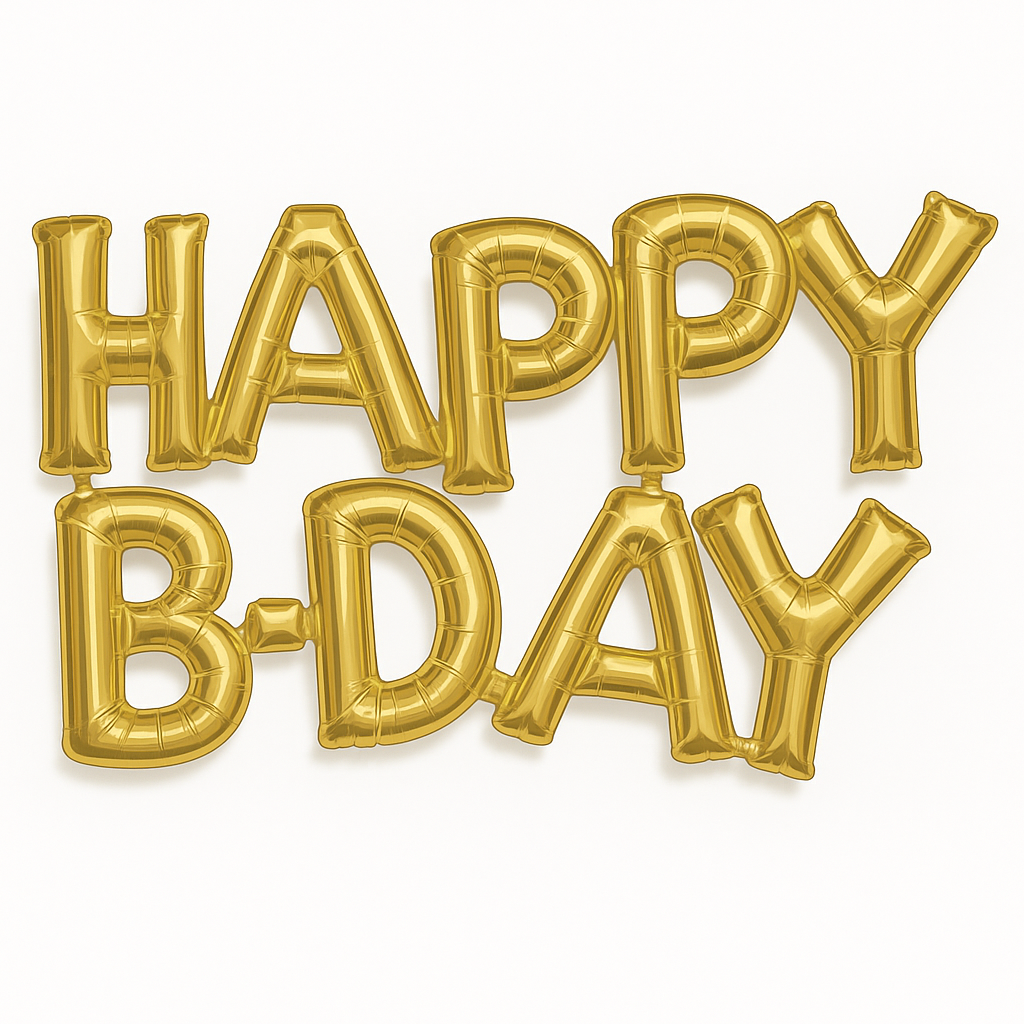 Gold Foil "Happy B-Day" Air-Filled Balloon