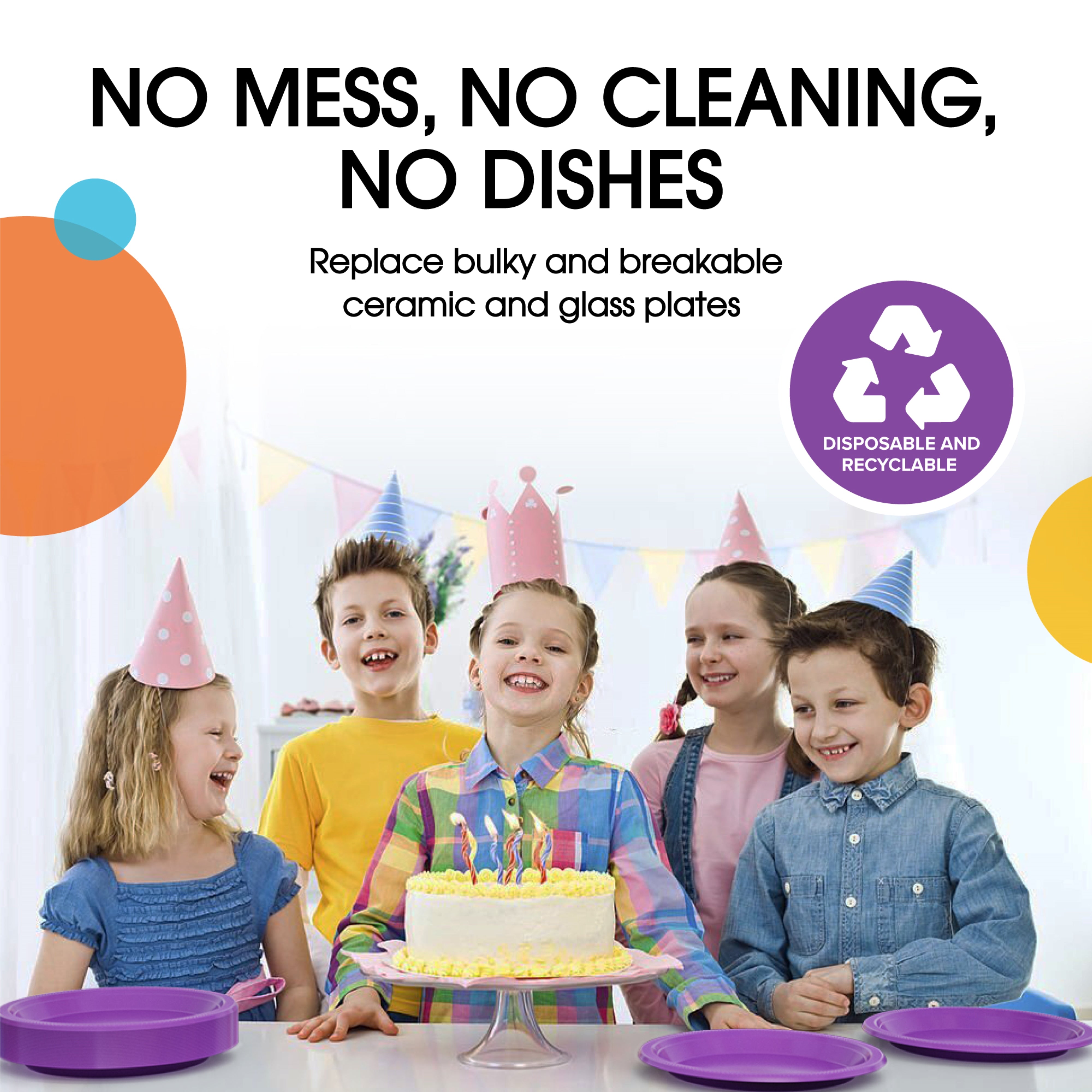 10 In. Purple Plastic Plates | 100 Count