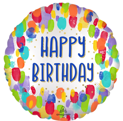 18-Inch Metallic Dot Birthday Mylar Balloon