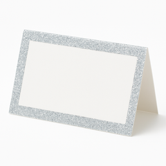Elegant Silver Glitter Place Cards - Pack of 50
