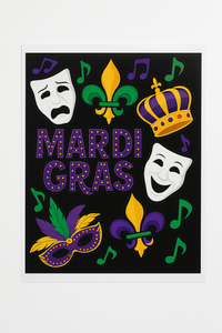 Mardi Gras Masquerade Vinyl Window Decoration