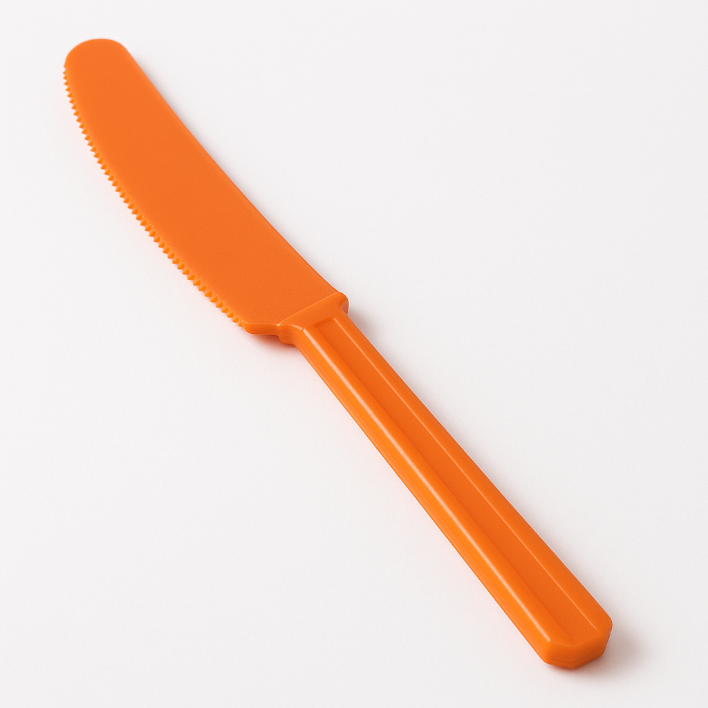 Vibrant Orange Plastic Knives - Economy Pack